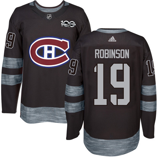 Adidas Canadiens #19 Larry Robinson Black 1917-100th Anniversary Stitched NHL Jersey